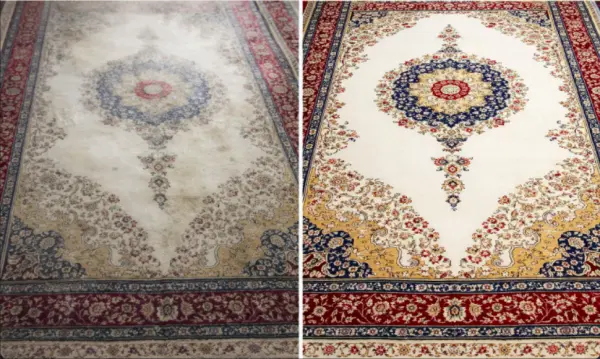 Halı yıkama önce ve sonra karşılaştırma